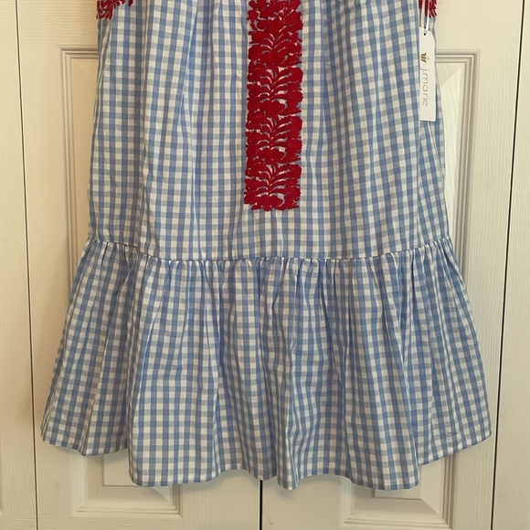 New J. Marie Rebel Ruffle Neck Blue and Red Gingham Dress size XS - Picture 7 of 16